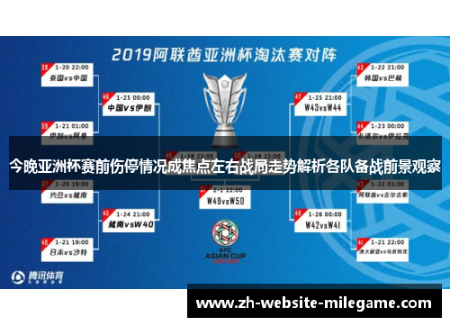 今晚亚洲杯赛前伤停情况成焦点左右战局走势解析各队备战前景观察